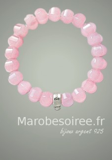 bracelet plaqué argent cristal rose