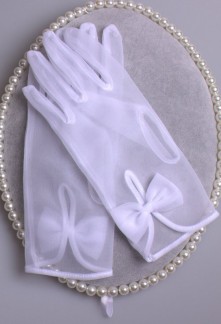 gants de mariage transparent avec broderie